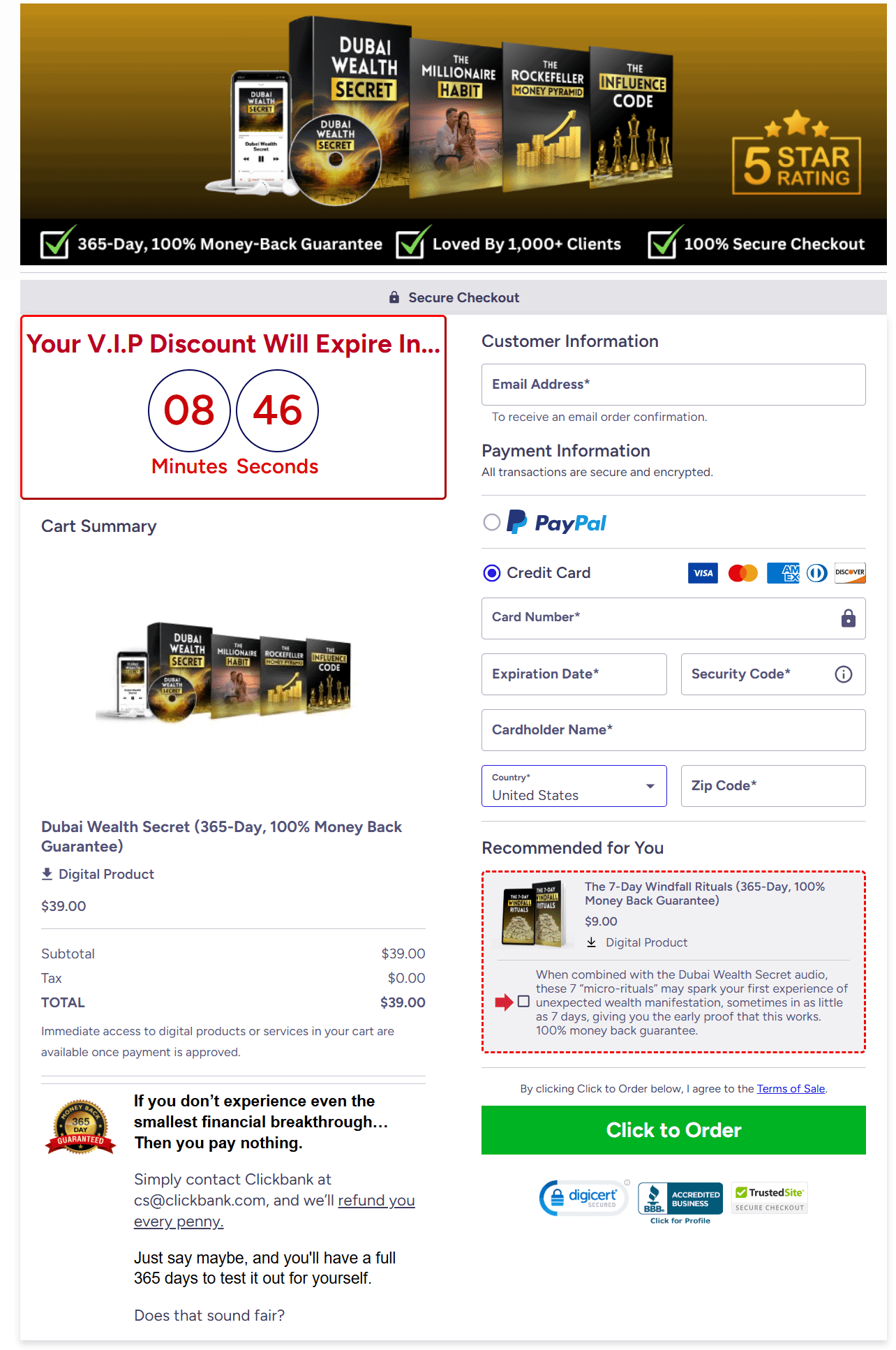 Dubai Wealth Secret Order Form Buy Now